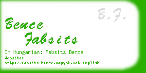 bence fabsits business card
